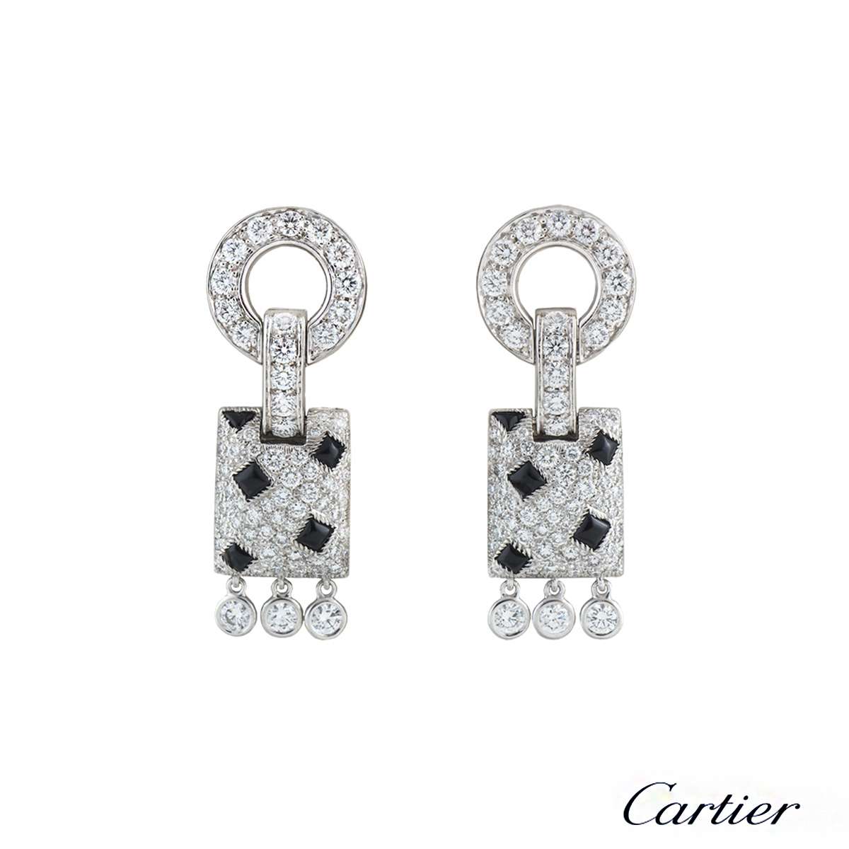 cartier black onyx earrings